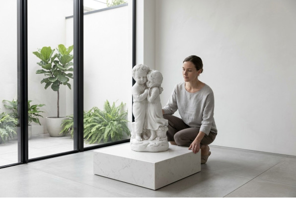 Enfant 40cm Sculpture Figure Design Statue Figures de Jardin Statues