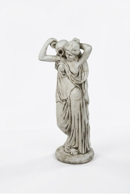 Figure de jardin "Mme Fontaine" 76cm figurine de bassin en pierre moulée