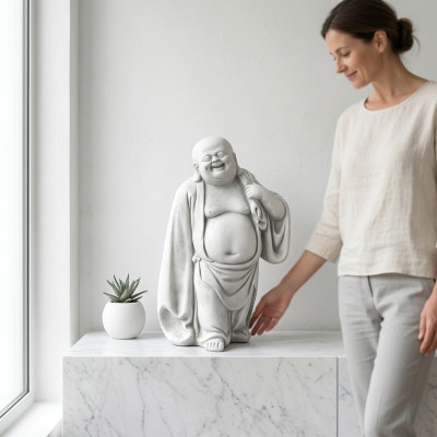 Statue de Bouddha heureux Figure Figures de jardin Statues Sculpture Sculptures