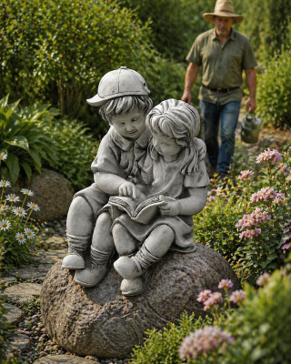 40 cm sculpture décorative statue figure design statue figures de jardin statues grises naturelles