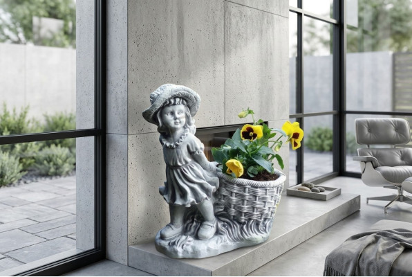 40 cm sculpture décorative figure design statue jardin statues gris nature statues