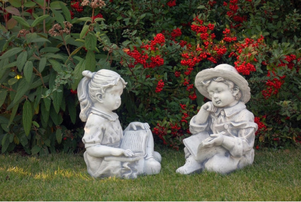Garçon 44cm Figur Statue Figure Sculpture Statues Jardin