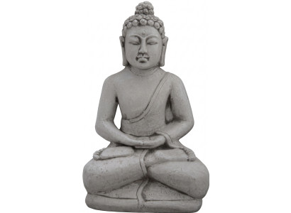 Sculpture de Bouddha en effet pierre. Grande sculpture décorative pour une figure de jardin.