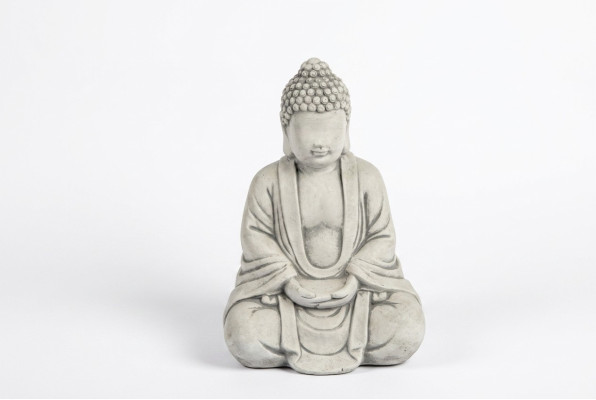 Sculpture de Bouddha en effet pierre. Grande sculpture pour jardin, figure décorative.