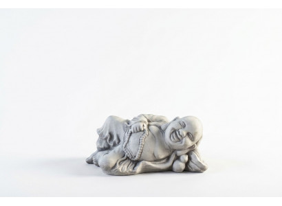 Figure Bouddha sculpture en pierre effet. Grande sculpture pour la décoration de jardin