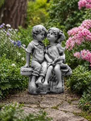40 cm de sculpture décorative figurine design statue grise statues de jardin figures nature
