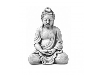 Figure sculpture de Bouddha en effet pierre. Grande sculpture décorative pour jardin.