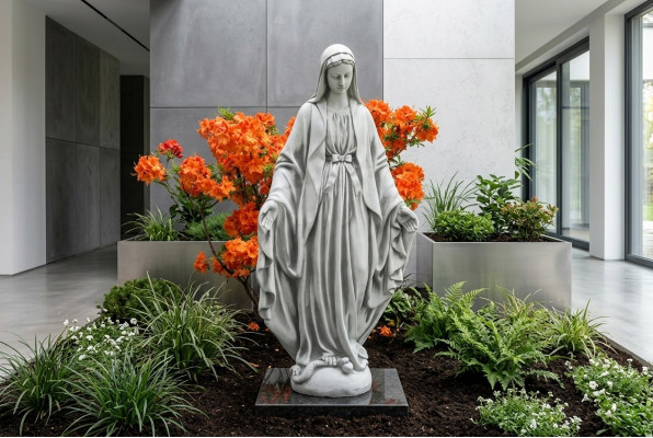 Mère Jésus Marie Statue Tombe Sculpture Figurine Sainte Décoration de Jardin 100cm