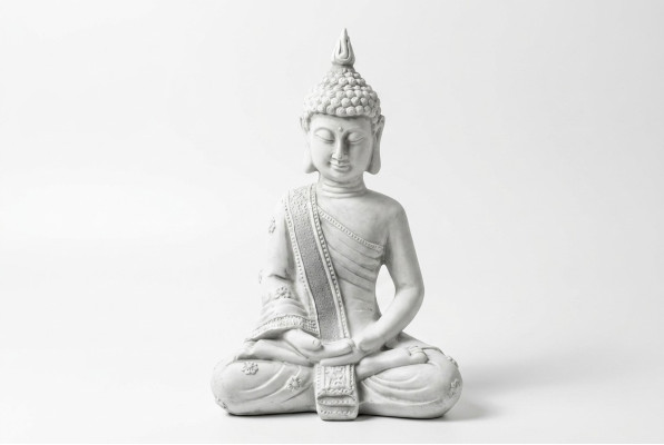 Figure décorative Sculpture de Bouddha en effet pierre. Grande sculpture pour le jardin.