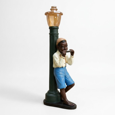 Garçon design avec harmonica Figurine Statue Sculpture Figurines Sculptures 7078 nouveau