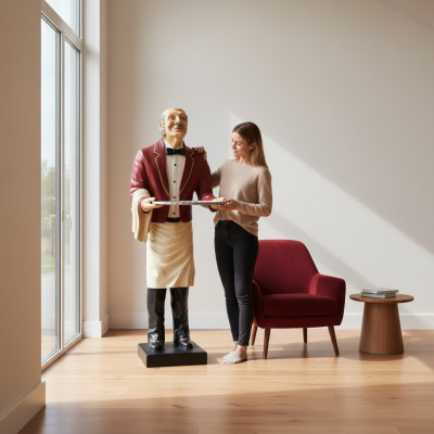 Serveur Figur Statue Sculpture Figurines Sculptures Décoration Support de service nouveau