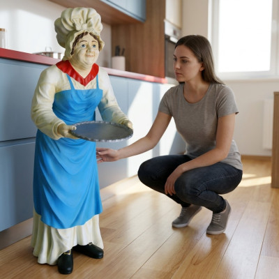 Servir le Grand Stand Figure Statue Sculpture Figures Sculptures Décoration
