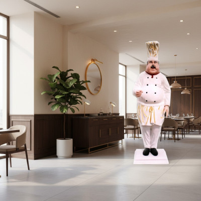 Restaurant Chef Figur Statue Skulptur Figuren Skulpturen Dekoration Dekoration 213cm