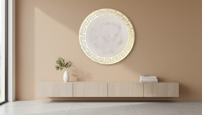 Miroir rond Medusa Salle de bain Design grec Miroir mural rond 6608 100cm nouveau