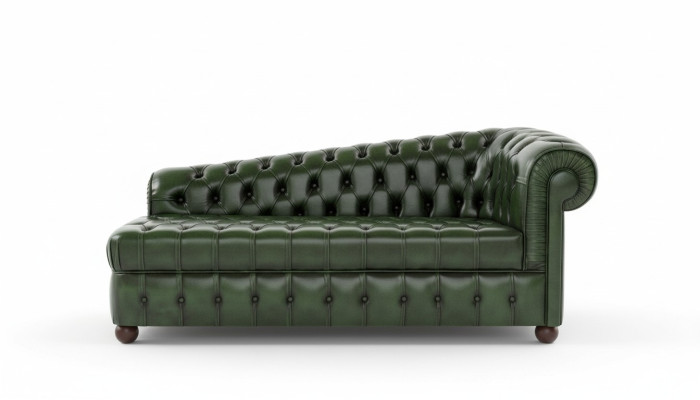 Chaise longue Canapé Chesterfield Canapé vert Ottoman Chaise longue Recamiere Cuir Chiase