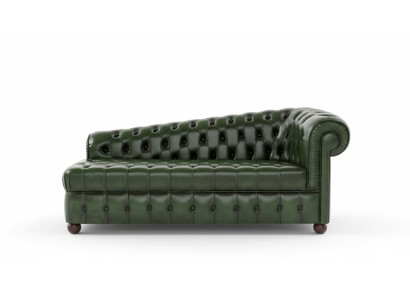 Chaise longue Canapé Chesterfield Canapé vert Ottoman Chaise longue Recamiere Cuir Chiase