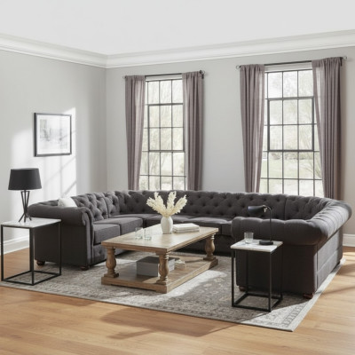 XXL Grand canapé Chesterfield Ensemble de salon Canapé Canapé Angle Canapé U-forme Canapés neufs