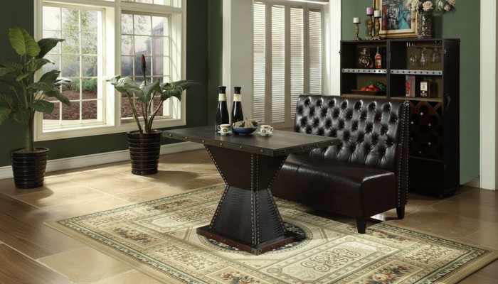 Chesterfield Sofa Tabouret Canapé Banquette Siège Brun Salle d'attente Salon Bureau Canapés