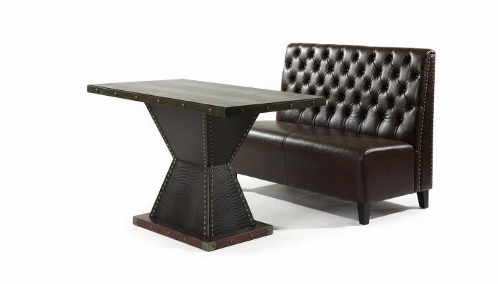 Chesterfield Sofa Tabouret Canapé Banquette Siège Brun Salle d'attente Salon Bureau Canapés