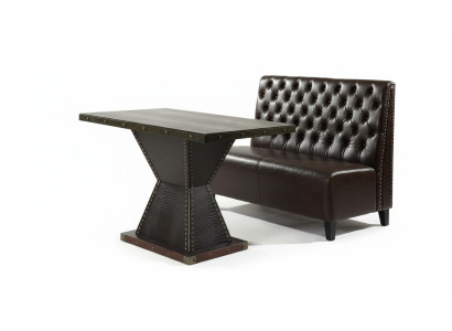 Chesterfield Sofa Tabouret Canapé Banquette Siège Brun Salle d'attente Salon Bureau Canapés