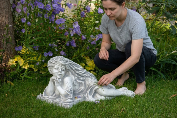 Figurine de jardin ange jardin 26cm figurine étang personnes en pierre moulée