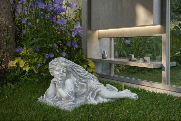 Figurine de jardin ange jardin 26cm figurine étang personnes en pierre moulée