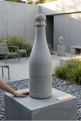 Sculpture de chiffres de champagne Figurine Statue Bouteille Design de vin pétillant Décoration de jardin