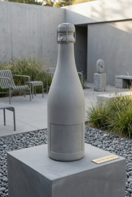 Sculpture de chiffres de champagne Figurine Statue Bouteille Design de vin pétillant Décoration de jardin