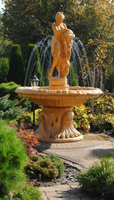 Fontaine de jardin Bassin de fontaine de jardin 155cm Fontaine en pierre Fontaine de jardin Fontaine Nouvelle