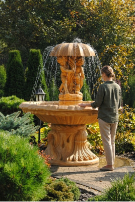 Fontaine de jardin Fontaine d'étang Fontaine 176cm Fontaine en pierre Fontaine de jardin Fontaine Fontaine nouvelle