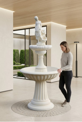 Fontaine décorative, sculpture de fontaine de 197 cm, décoration de fontaine de jardin, nouvel étang de fontaine.