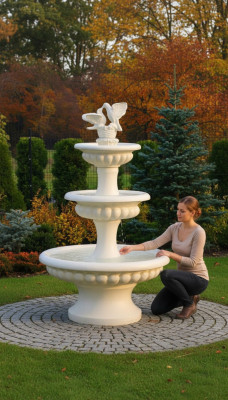Fontaine décorative sculpture de fontaine décoration de fontaine 186cm fontaine de jardin étang nouvel