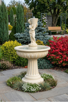 Fontaine de jardin Fontaine Bassin 159cm Fontaine en pierre Fontaine de jardin Fontaine Fontaine nouvelle