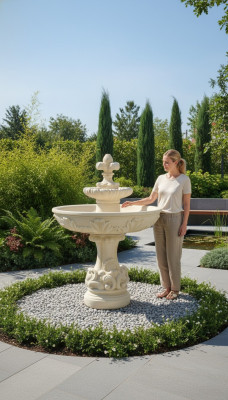 Fontaine aux grenouilles Fontaine Fontaine en pierre Fontaine de jardin Fontaine Fontaine 150cm