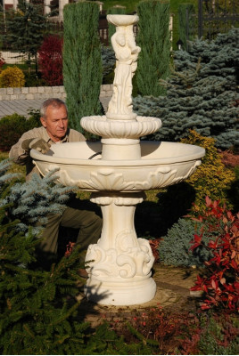 Fontaine de jardin Fontaine de bassin de jardin 165cm Fontaine en pierre Fontaine de jardin Fontaine Fontaine neuve
