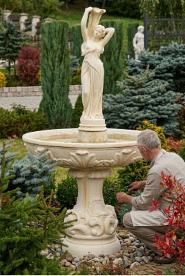 Fontaine décorative fontaine sculpture de 180 cm décoration de fontaine de jardin fontaine de bassin nouvelle