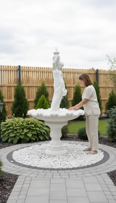 Fontaine décorative figure fontaine 239cm décoration fontaine de jardin étang