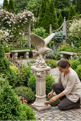 Figure de colonne Sculpture Figures Statue Colonnes Conception de patio Décoration de jardin