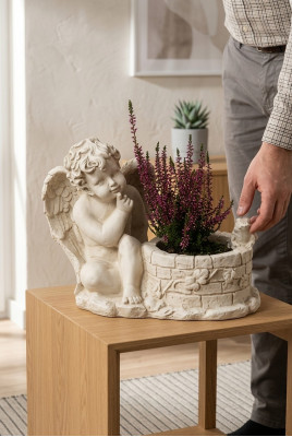 Boîte Fleurs Pot Plante Tombe Bijoux Jardin Décoration Statue Pierre