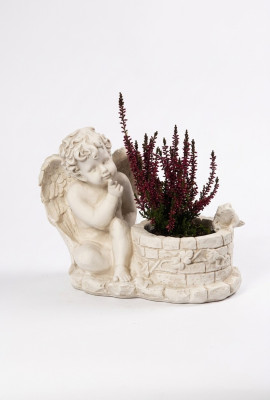 Boîte Fleurs Pot Plante Tombe Bijoux Jardin Décoration Statue Pierre