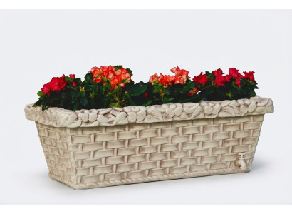 Panier de fleurs de jardin, vase de fleurs, décoration de patio, figures de statue, boîte à fleurs