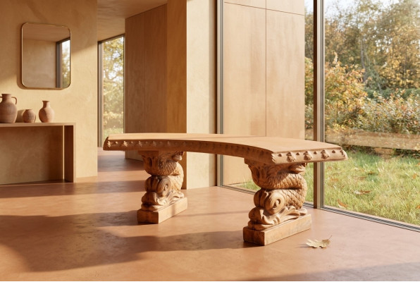 Banc Siège Mobilier Patio Jardin Coin Tranquille Siège en Béton Tabouret Romain