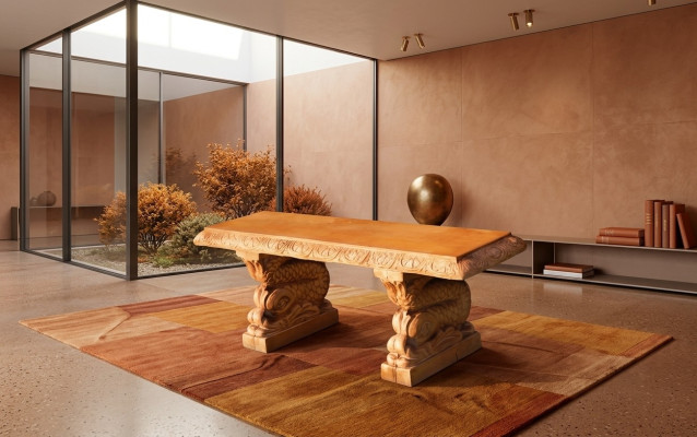 Tabouret Banc de jardin Coin tranquille de jardin avec assise en béton Tabouret Style de meubles