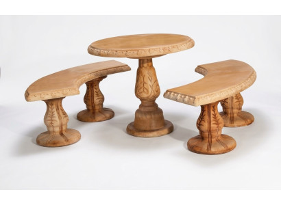 Tables de jardin de style romain Table en pierre Mobilier de patio rond Mobilier de jardin Décoration