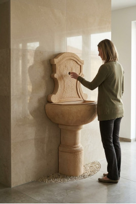 Fontaine murale Lavabo évier de jardin évier de jardin bassin en pierre AVILLA