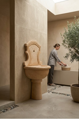 Mur Fontaine Lavabo Décoratif Jardin Lavabo Bassin de Jardin