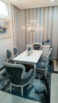 Table à manger designer Sièges Fauteuils Chaise Ensemble Table + 6 Chaises Set