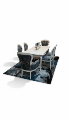 Table à manger designer Sièges Fauteuils Chaise Ensemble Table + 6 Chaises Set