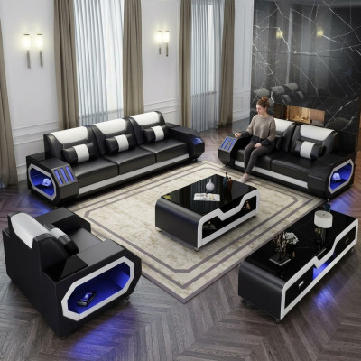 Ensemble de canapés en cuir Ensemble de canapés en cuir 3+2+1 places G8046D Sofa Suite
