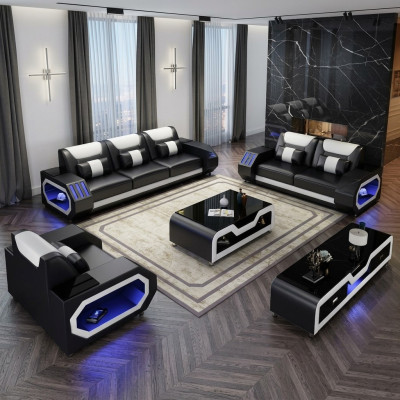 Ensemble de canapés en cuir Ensemble de canapés en cuir 3+2+1 places G8046D Sofa Suite